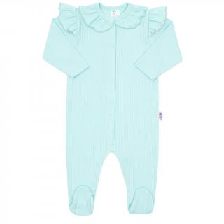 Dojčenský bavlnený overal New Baby Stripes ľadovo modrá 56 (0-3m)