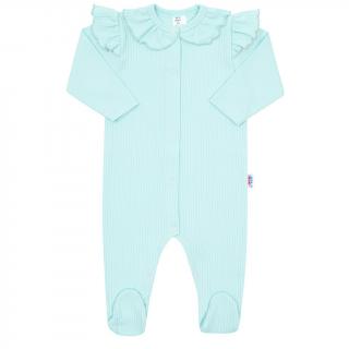 Dojčenský bavlnený overal New Baby Stripes ľadovo modrá 80 (9-12m)