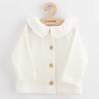 Dojčenský kabátik na gombíky New Baby Luxury clothing Laura biely 56 (0-3m)