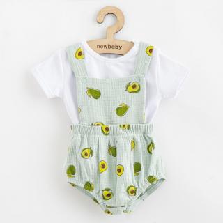 Mušelínový dojčenský set Kraťasy a Tričko New Baby Avocado 68 (4-6m)