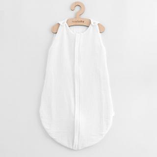 Mušelínový spací vak pre bábätká New Baby biely 0-6 m