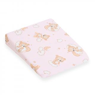 Poťah na detský vankúš -klin New Baby BASIC30x37 cm bear pink