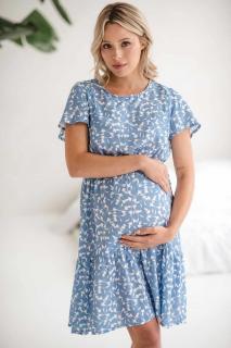 Tehotenské a dojčiace šaty Lovely Dress milk & love modrá S