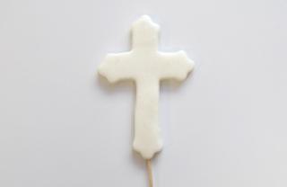 Kríž biely 9cm zápich