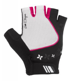 Dámske cyklistické rukavice ETAPE AMBRA, biela / ružová Veľkosť: L