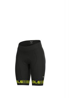 Dámske letné cyklistické nohavice ALÉ GRAPHICS PRR STRADA, black/fluo yellow Veľkosť: S