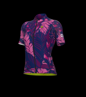 Dámsky letný cyklistický dres ALÉ LEAF PR-S, pink Veľkosť: M
