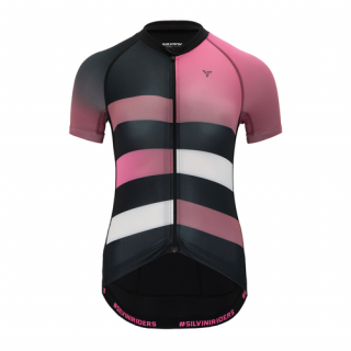 Dámsky letný cyklistický dres SILVINI Mazzana, black-fuchsia Veľkosť: L