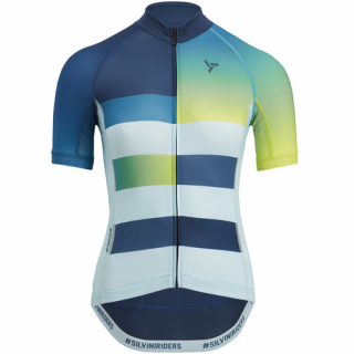 Dámsky letný cyklistický dres SILVINI Mazzana, navy-turquoise Veľkosť: L