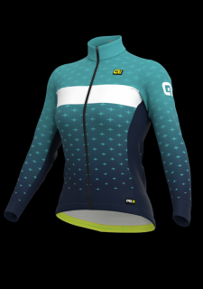 Dámsky zateplený cyklistický dres ALÉ PR-R STARS, aqua Veľkosť: XS