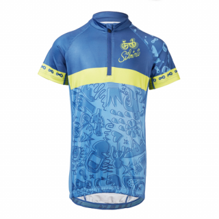 Detský cyklistický dres SILVINI Scrivia, blue lime Veľkosť: 110-116