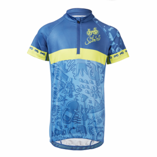 Detský cyklistický dres SILVINI Scrivia, blue lime Veľkosť: 134-140