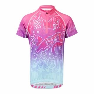 Detský cyklistický dres SILVINI Scrivia, fuchsia turquoise Veľkosť: 110-116