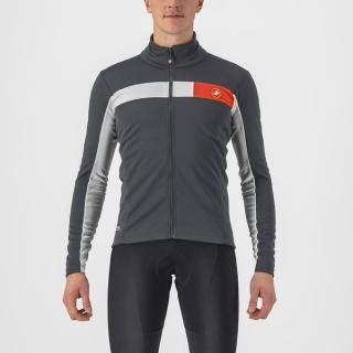 Pánska cyklistická bunda Castelli Mortirolo 6S, dark gray/silver gray-red reflex Veľkosť: L