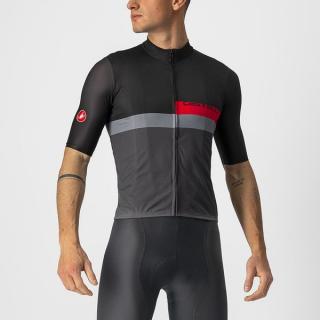 Pánsky cyklistický dres CASTELLI A Blocco, light black/red-dark gray Veľkosť: L