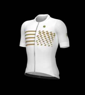 Pánsky letný cyklistický dres ALÉ PLAY PR-E, white Veľkosť: XL