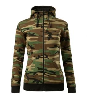 Camo Zipper Mikina dámska Varianta: camouflage brown, Velikost: 2XL