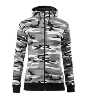 Camo Zipper Mikina dámska Varianta: camouflage gray, Velikost: 2XL