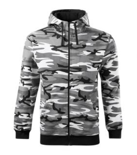 Camo Zipper Mikina pánska Varianta: camouflage gray, Velikost: 2XL