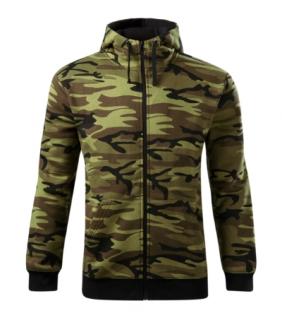 Camo Zipper Mikina pánska Varianta: camouflage green, Velikost: 2XL