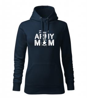 DRAGOWA dámska mikina s kapucňou proud army mom, tmavomodrá 320g/m2 Veľkosť: S