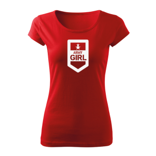 DRAGOWA dámske krátke tričko army girl, červená 150g/m2 Veľkosť: 3XL
