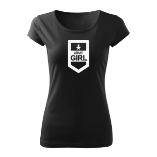 DRAGOWA dámske krátke tričko army girl, čierna 150g/m2 Veľkosť: 3XL
