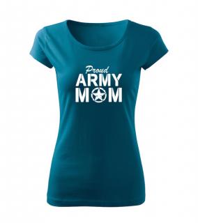 DRAGOWA dámske tričko army mom, petrol blue 150g/m2 Veľkosť: L