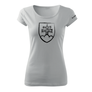 DRAGOWA dámske tričko slovenský znak, biela 150g/m2 Veľkosť: 3XL