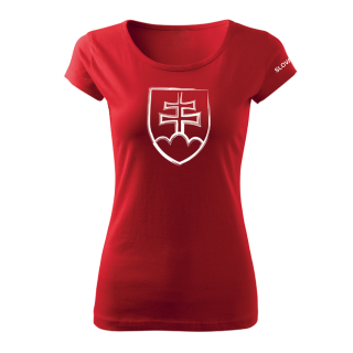 DRAGOWA dámske tričko slovenský znak, červená 150g/m2 Veľkosť: 3XL