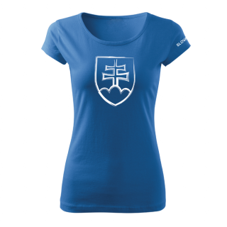 DRAGOWA dámske tričko slovenský znak, modrá 160g/m2 Veľkosť: L
