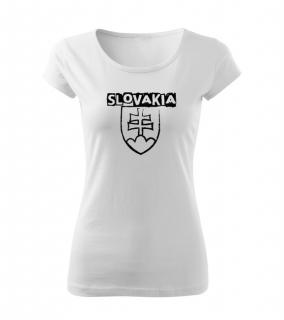 DRAGOWA dámske tričko slovenský znak s nápisom, biela 150g/m2 Veľkosť: L