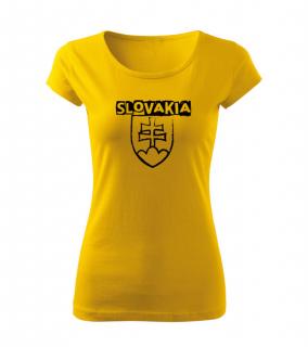 DRAGOWA dámske tričko slovenský znak s nápisom,žltá 150g/m2 Veľkosť: L
