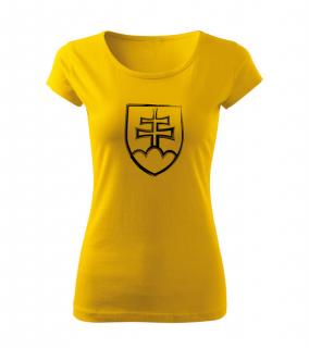 DRAGOWA dámske tričko slovenský znak, žltá 150g/m2 Veľkosť: XXL
