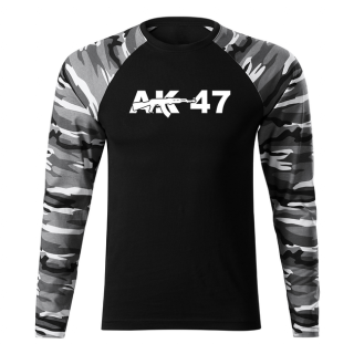 DRAGOWA Fit-T tričko s dlhým rukávom AK-47, metro 160g/m2 Veľkosť: 3XL