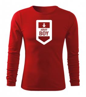 DRAGOWA Fit-T tričko s dlhým rukávom army boy, červená 160g/m2 Veľkosť: M