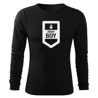 DRAGOWA Fit-T tričko s dlhým rukávom army boy, čierna 160g/m2 Veľkosť: XXL