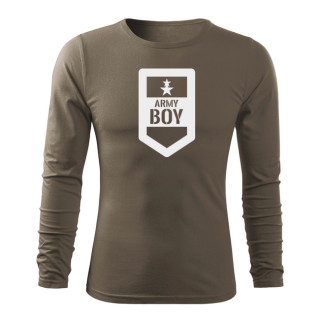 DRAGOWA Fit-T tričko s dlhým rukávom army boy, olivová 160g/m2 Veľkosť: M