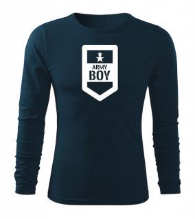 DRAGOWA Fit-T tričko s dlhým rukávom army boy, tmavomodrá 160g/m2 Veľkosť: M