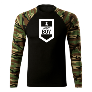 DRAGOWA Fit-T tričko s dlhým rukávom army boy, woodland 160g/m2 Veľkosť: 3XL