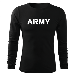 DRAGOWA Fit-T tričko s dlhým rukávom army, čierna 160g/m2 Veľkosť: 3XL