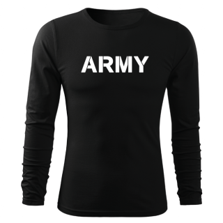 DRAGOWA Fit-T tričko s dlhým rukávom army, čierna 160g/m2 Veľkosť: L