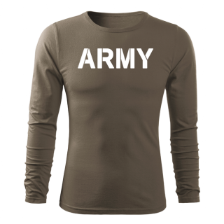 DRAGOWA Fit-T tričko s dlhým rukávom army, olivová 160g/m2 Veľkosť: XL