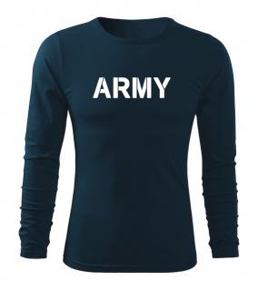 DRAGOWA Fit-T tričko s dlhým rukávom army, tmavomodrá 160g/m2 Veľkosť: 3XL