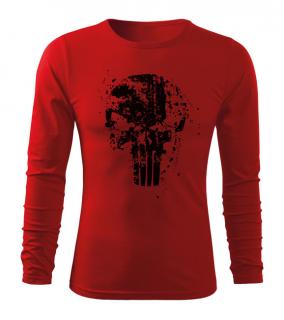 DRAGOWA Fit-T tričko s dlhým rukávom Frank The Punisher, červená 160g/m2 Veľkosť: XL