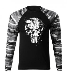 DRAGOWA Fit-T tričko s dlhým rukávom Frank The Punisher, metro 160g/m2 Veľkosť: XS
