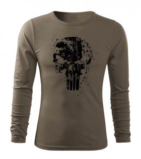 DRAGOWA Fit-T tričko s dlhým rukávom Frank The Punisher, olivová 160g/m2 Veľkosť: M