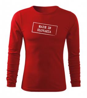 DRAGOWA Fit-T tričko s dlhým rukávom made in slovakia, červená 160g/m2 Veľkosť: L