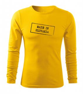 DRAGOWA Fit-T tričko s dlhým rukávom made in slovakia, žltá 160g/m2 Veľkosť: M