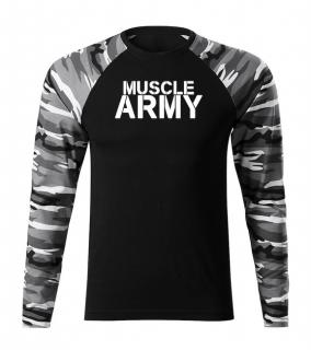 DRAGOWA Fit-T tričko s dlhým rukávom muscle army, metro 160g/m2 Veľkosť: 3XL